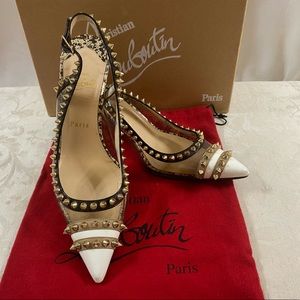 🆕 Christian Louboutin Spike"Manovra collection"slingback 👠
